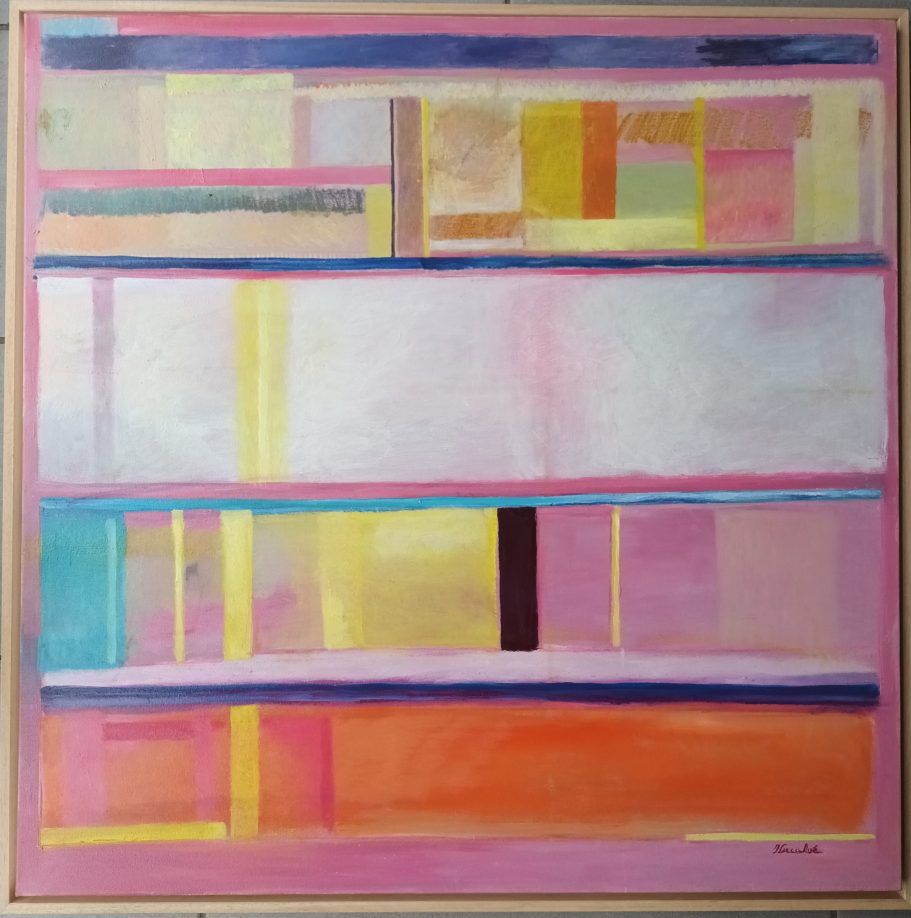 Orange . Peinture à l'huile 80 X 80 cm