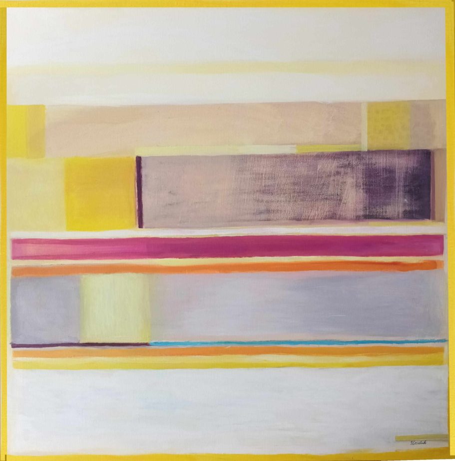 Yellow . Peinture à l'huile 80 X 80 cm Peinture à l'huile- 80X 80 cm