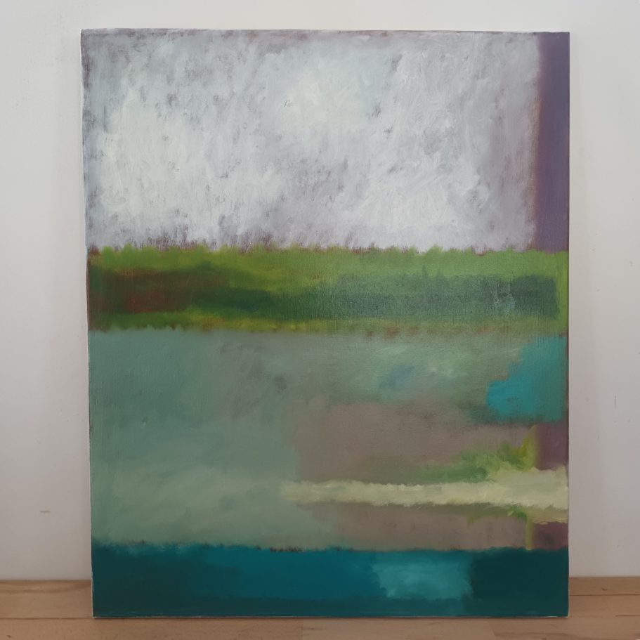 Green /white/ terre d'ombre 60 X 45 cm Peinture à l'huile 60 X 45 cm